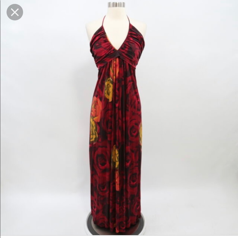 Alice and Olivia Red Floral Maxi Dress